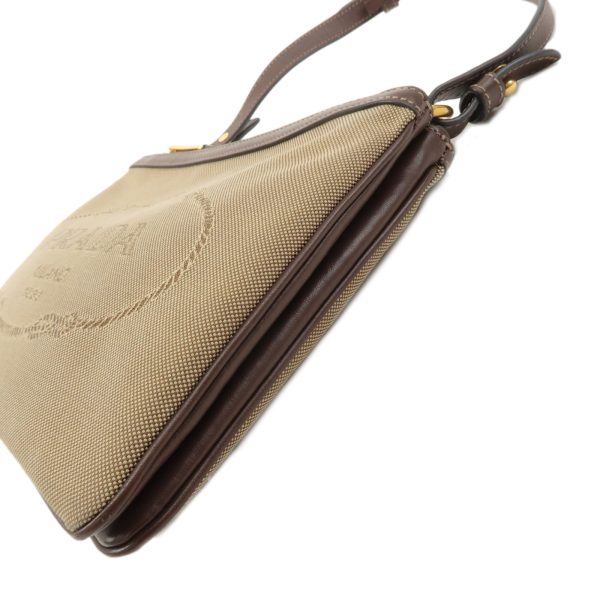 37495 15 7 Prada Jacquard Crossbody Shoulder Bag Beige Brown