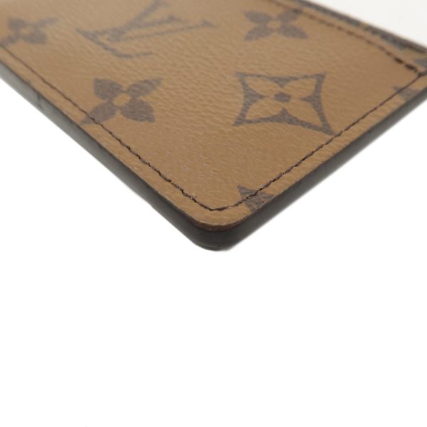 37515 3 5 Louis Vuitton Porte Carte Monogram Reverse Card Case Brown