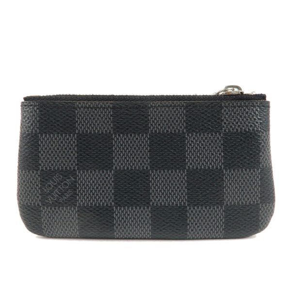 37670 12 2 Louis Vuitton Pochette Cleat Damier Graphite Coin Case Black