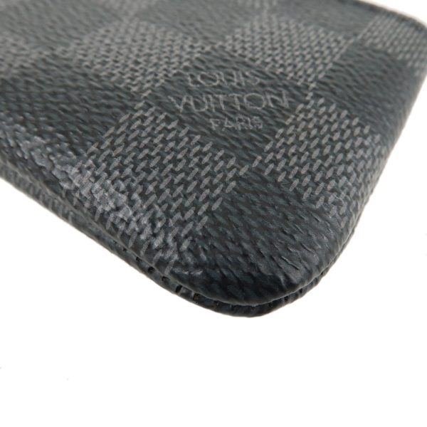 37670 12 7 Louis Vuitton Pochette Cleat Damier Graphite Coin Case Black