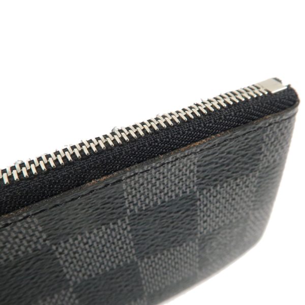 37670 12 9 Louis Vuitton Pochette Cleat Damier Graphite Coin Case Black