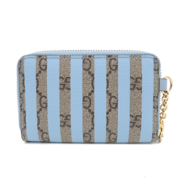 37761 7 2 Gucci Marmont GG Supreme Card Case Beige Blue