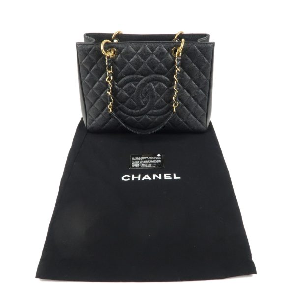 37779 17 12 Chanel GST Matelasse Caviar Skin Tote Bag Black