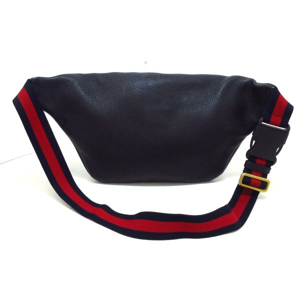 37780532 3 GUCCI Belt Bag Waist Pouch Black Leather