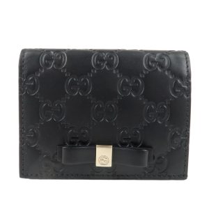 37782 5 1 Gucci Micro Gucci Shima Ribbon Bifold Long Wallet Black