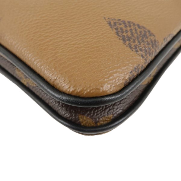 37792 3 6 Louis Vuitton Monogram Giant Reverse Pochette Double Zip Brown