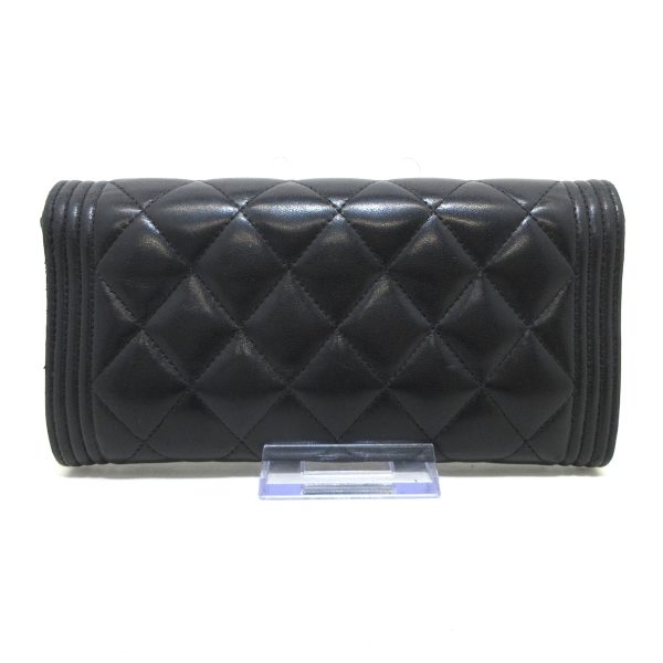 37867395 2 CHANEL Boy Chanel long wallet black lambskin