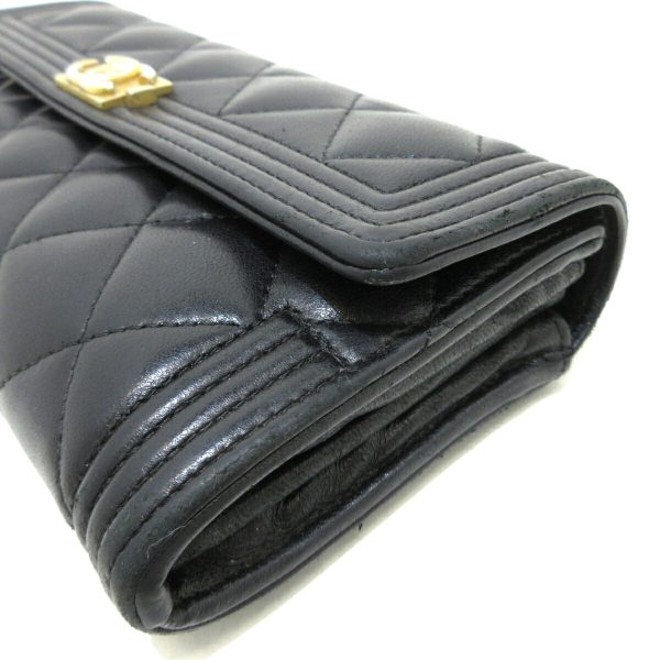 37867395 9 CHANEL Boy Chanel long wallet black lambskin