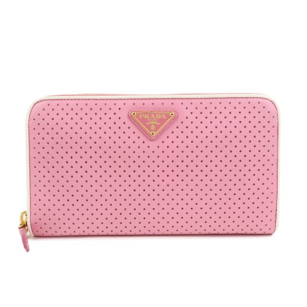 37884 17 1 Prada Saffiano Long Wallet Pink White