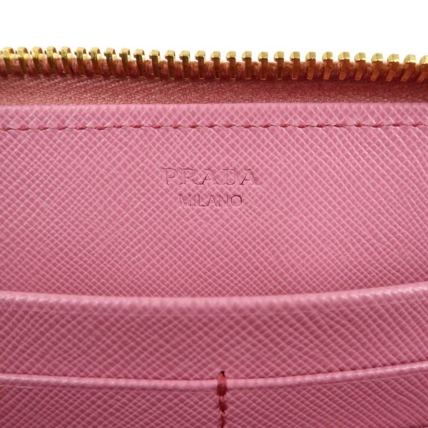 37884 17 11 Prada Saffiano Long Wallet Pink White