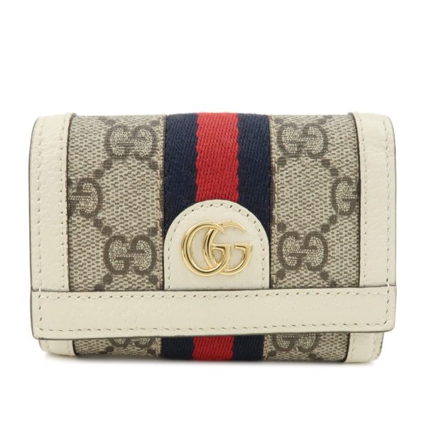 37892 2 1 Gucci Ophidia GG Supreme Wallet Beige Ivory White