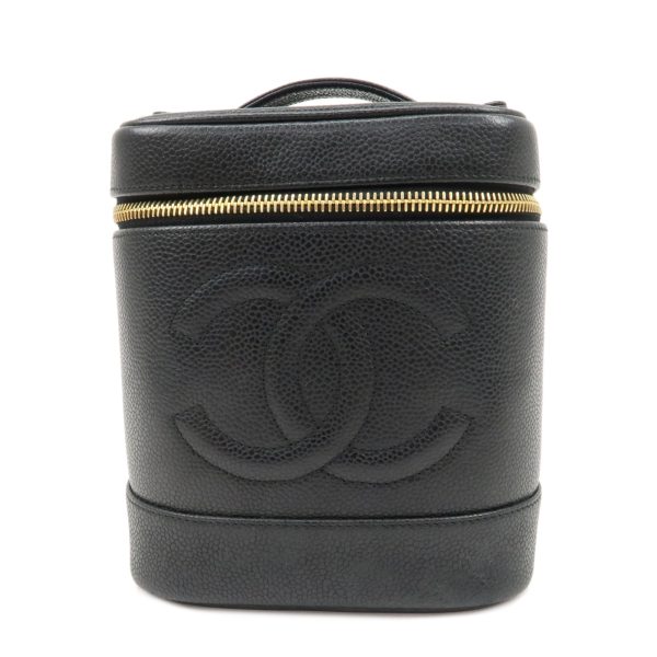 37892 8 1 Chanel Vanity Bag Caviar Skin Pouch Black