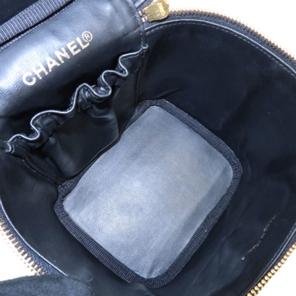 37892 8 9 Chanel Vanity Bag Caviar Skin Pouch Black