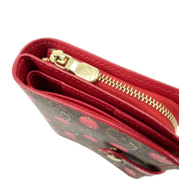 37895 3 6 Louis Vuitton Zip Monogram Cherry Wallet Red