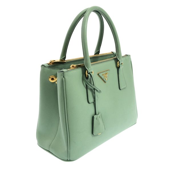 37896567 2 PRADA Galleria Small Bag Handbag Aquamarine Green Saffiano Luxe Leather