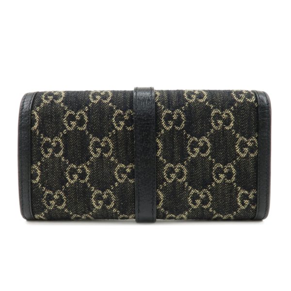 37903 7 2 Gucci Jackie GG Denim Chain Wallet Black