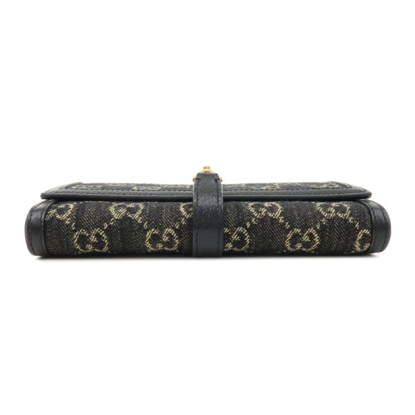 37903 7 3 Gucci Jackie GG Denim Chain Wallet Black