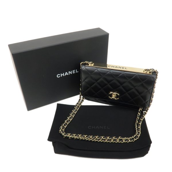 37904 5 12 Chanel Trendy CC Matelasse Lambskin Chain Shoulder Bag Black