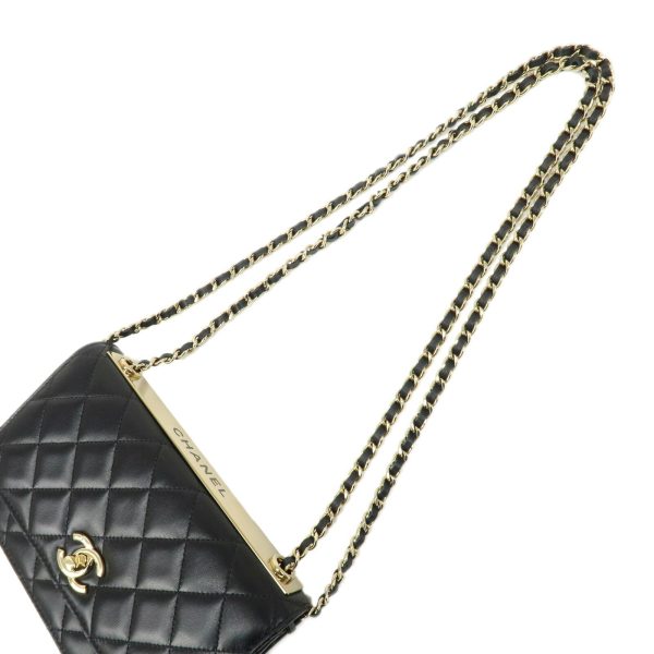 37904 5 4 Chanel Trendy CC Matelasse Lambskin Chain Shoulder Bag Black