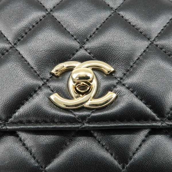 37904 5 6 Chanel Trendy CC Matelasse Lambskin Chain Shoulder Bag Black