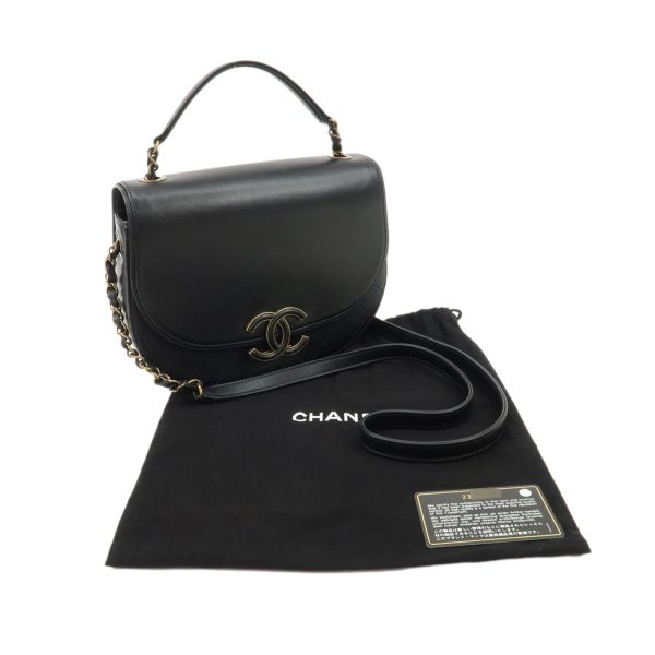 37904 6 12 Chanel 2Way Bag Matelasse Lambskin Shoulder Bag Black