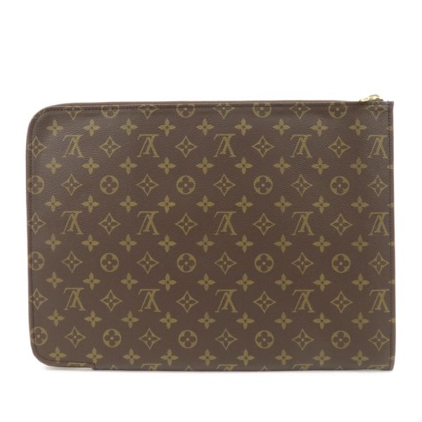 37919 2 2 Louis Vuitton Poche Document Monogram Clutch Bag Brown