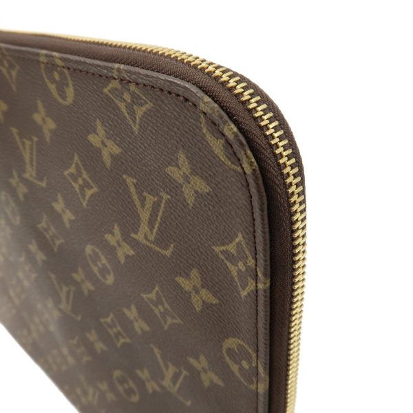 37919 2 8 Louis Vuitton Poche Document Monogram Clutch Bag Brown