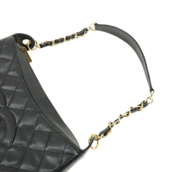 37935 18 4 Chanel Chain Shoulder Bag Caviar Skin Black