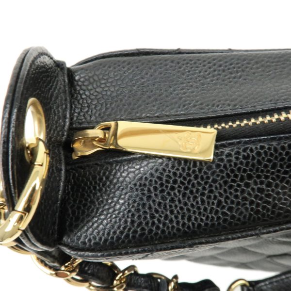 37935 18 7 Chanel Chain Shoulder Bag Caviar Skin Black