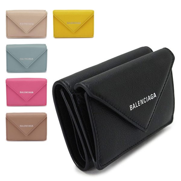 391446 Balenciaga Paper Mini Wallet Black