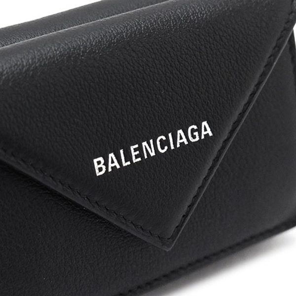 391446 7 Balenciaga Paper Mini Wallet Black