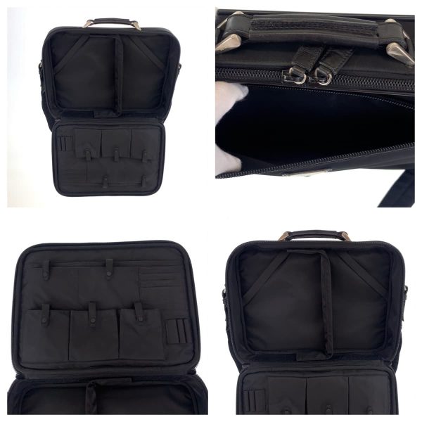 406092 8 PRADA Tessuto triangle black nylon briefcase 2WAY Bag