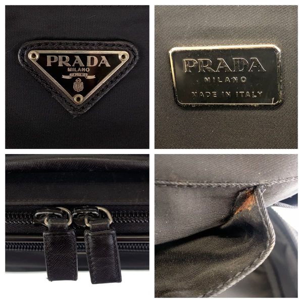 406092 9 PRADA Tessuto triangle black nylon briefcase 2WAY Bag