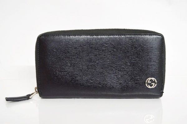 408801 Gucci Interlocking G Long Wallet Black