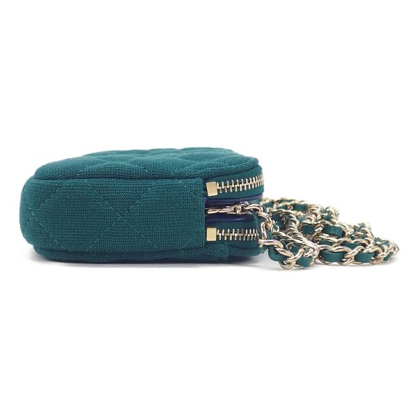 433574 05 CHANEL Chain Wallet Green