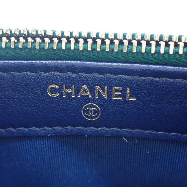 433574 11 CHANEL Chain Wallet Green