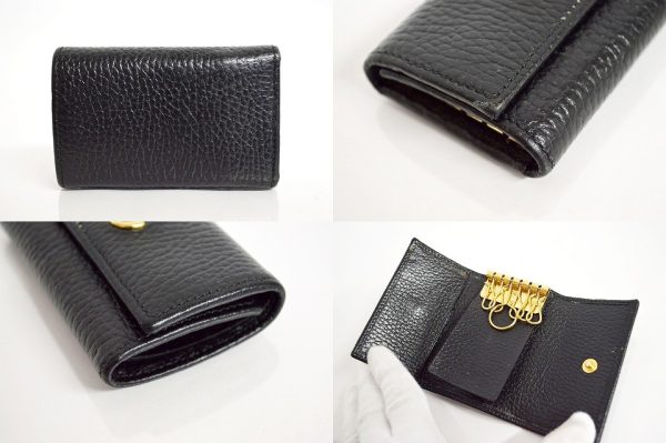 456118 1 Gucci GG Marmont Key Case Black