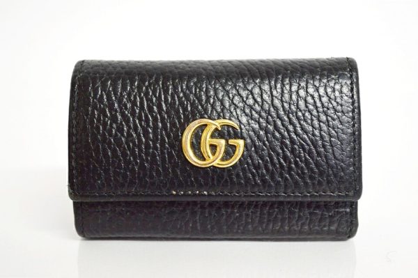 456118 Gucci GG Marmont 6 Key Case Black