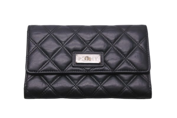 59036 d1 CHANEL Long Wallet Matelasse Calfskin Black 59036