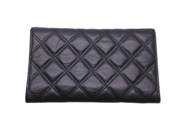 59036 d2 CHANEL Long Wallet Matelasse Calfskin Black 59036