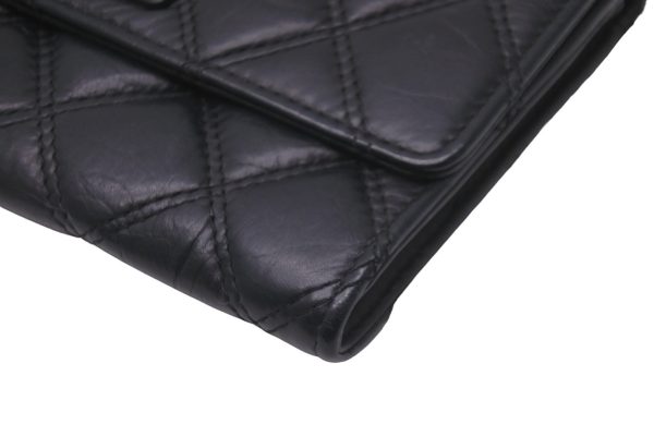 59036 d4 CHANEL Long Wallet Matelasse Calfskin Black 59036