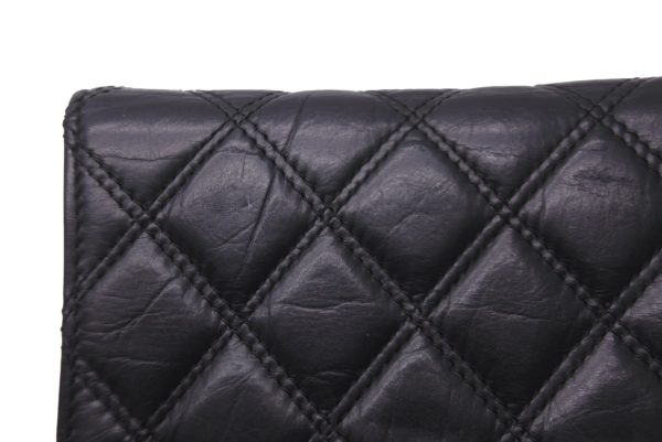 59036 d6 CHANEL Long Wallet Matelasse Calfskin Black 59036