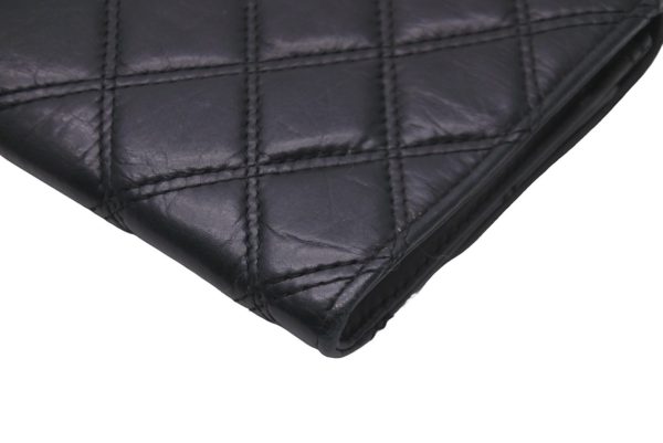 59036 d7 CHANEL Long Wallet Matelasse Calfskin Black 59036