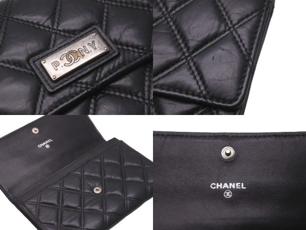 59036 d8 CHANEL Long Wallet Matelasse Calfskin Black 59036