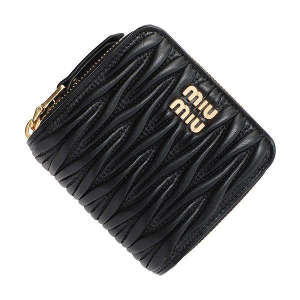 5ml522 2fpp01 Miu Miu Wallet coin black MATELASSE