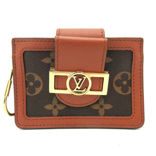 6 lv221118 2ta Louis Vuitton Dauphine Multicarte Brown Case Monogram Reverse