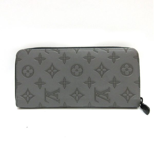 6 lv230120 2ta Louis Vuitton Zippy Black Long Wallet Shadow M81384