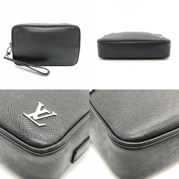 6 lv240209 1ta 01 Louis Vuitton Pochette Casai Ardoise Black Clutch Taiga M30441