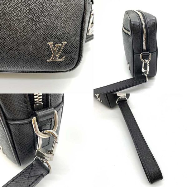 6 lv240209 1ta 02 Louis Vuitton Pochette Casai Ardoise Black Clutch Taiga M30441