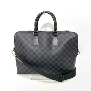 6 lv240306 2ta Louis Vuitton Lock Me Leather Handbag Black